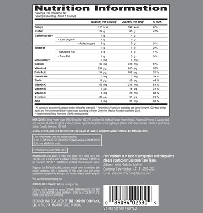 Isopure Whey Protein Isolate Powder with Vitamins for Immune Support - 2 kg (Creamy Vanilla)