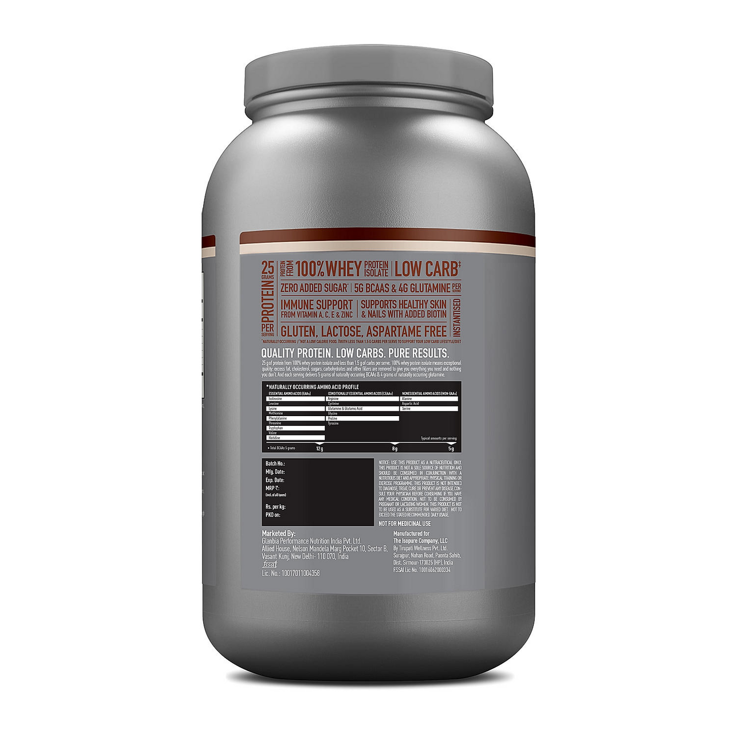 Isopure 2 kg Cookies & Cream + Isopure 100% Creatine Monohydrate Micronized, 250g