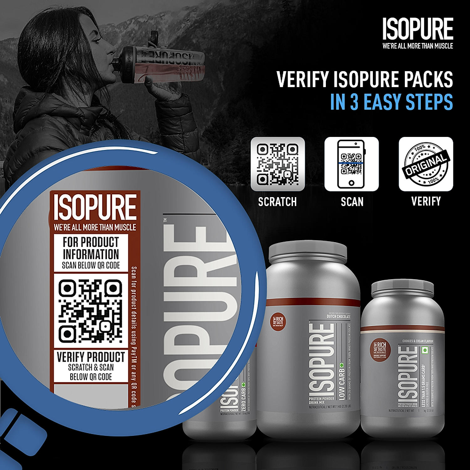 Isopure Cookies & Cream - 500g / 1.1lb (Low Carb, Lactose-Free, Zero Added Sugar)