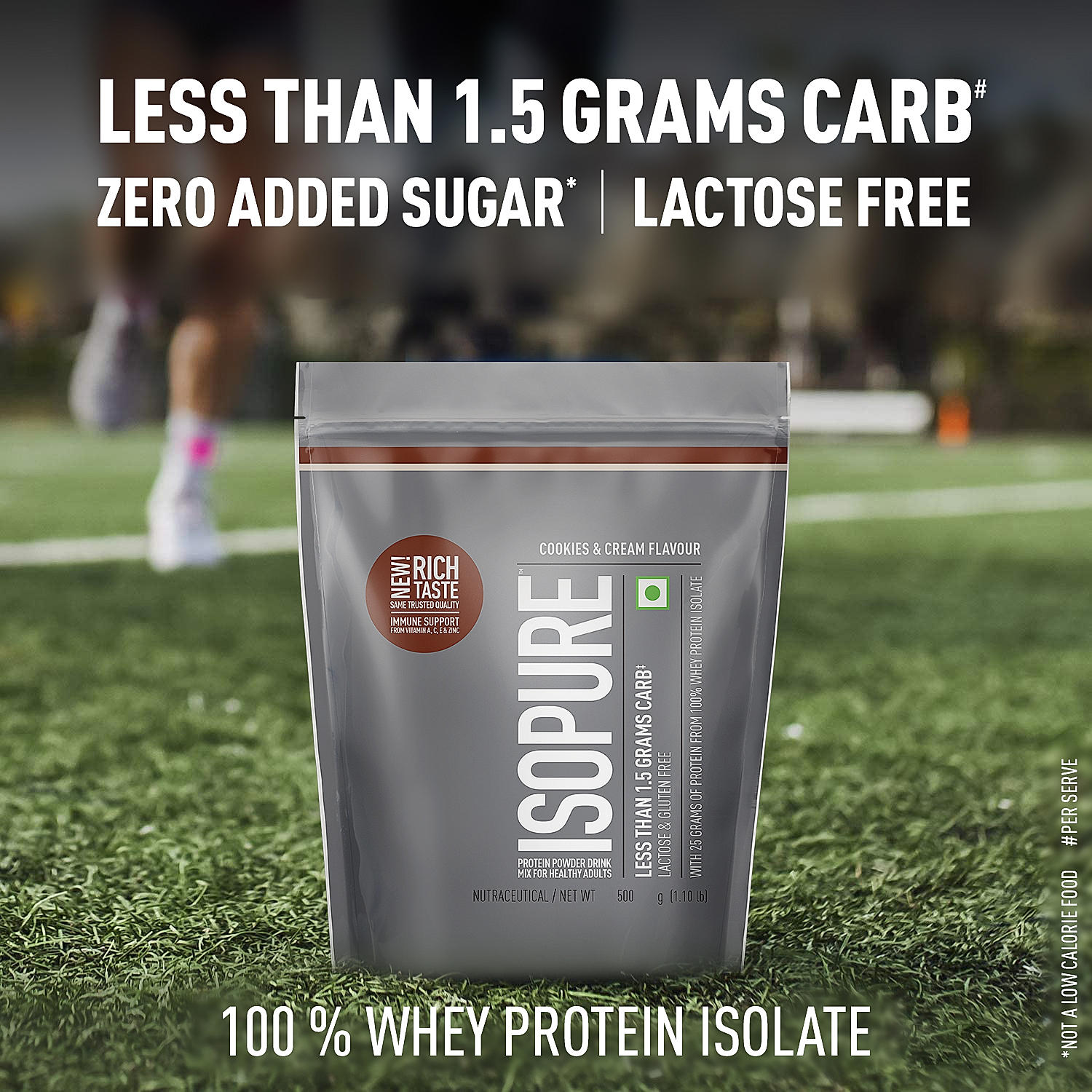 Isopure Cookies & Cream - 500g / 1.1lb (Low Carb, Lactose-Free, Zero Added Sugar)