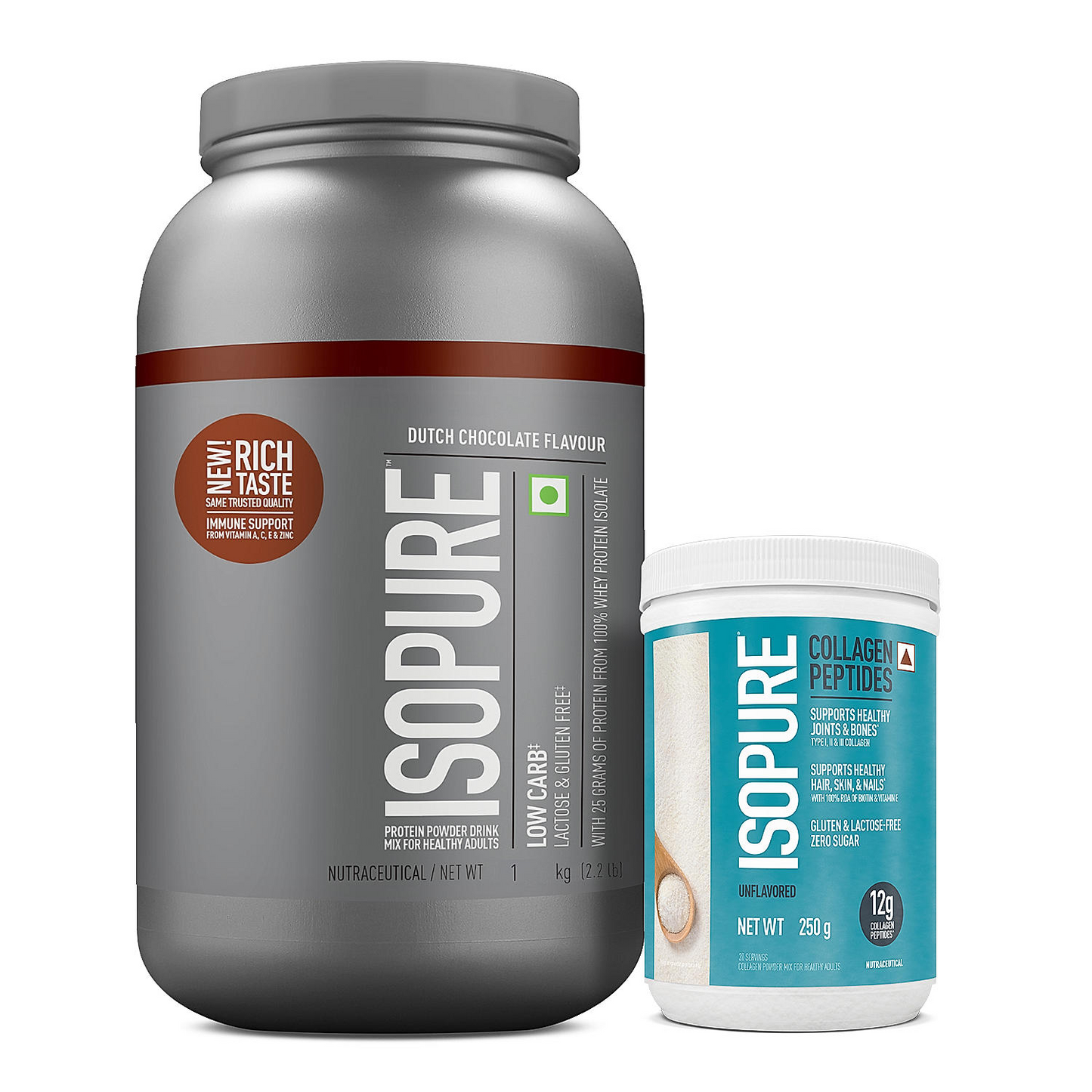 BeautyPro (Chocolate) - Isopure Dutch Chocolate 1 kg + Isopure Collagen Peptides + FREE Isopure Shaker