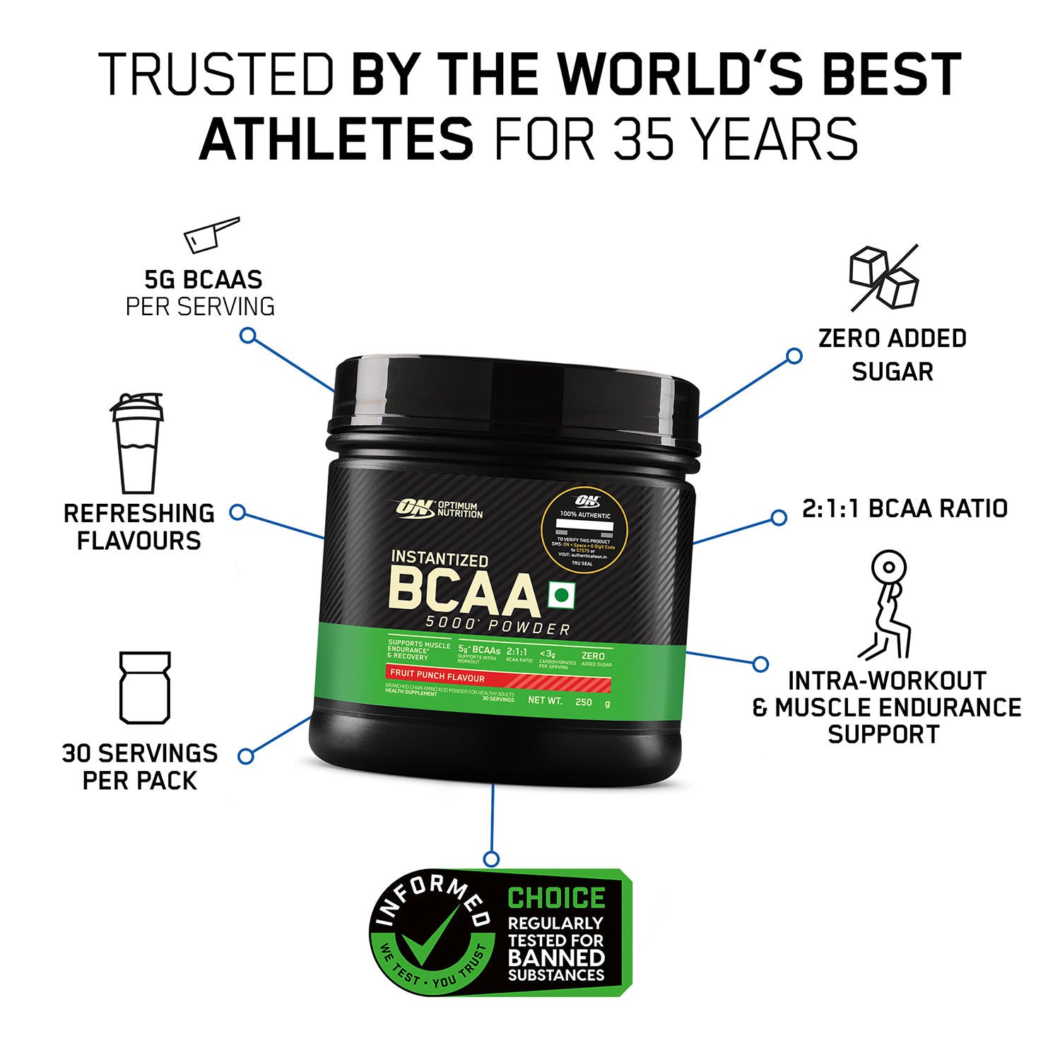 BCAA 5000 Powder | Fruit Punch | 250 g
