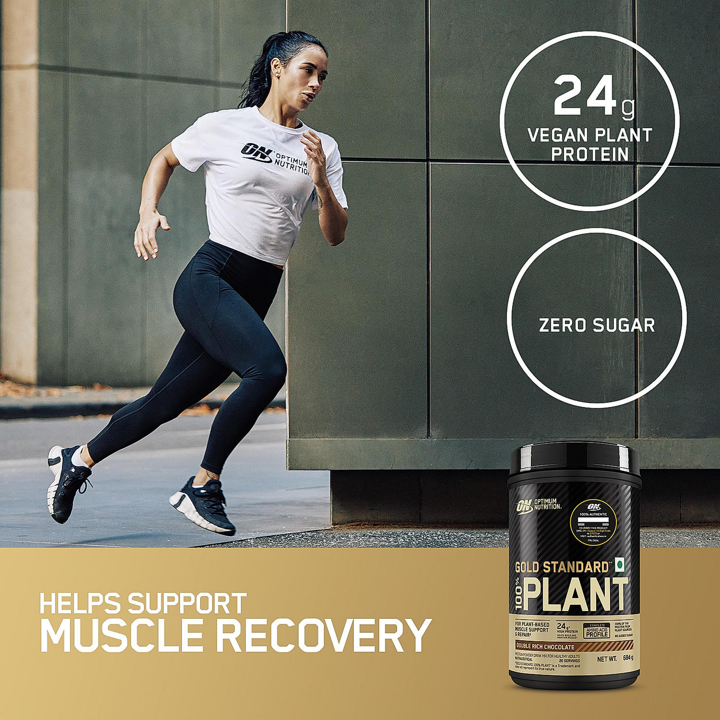 Optimum Nutrition (ON) Gold Standard 100% Plant Protein - 21 Serve, 684 g (French Vanilla Creme), Vegan, Complete Amino Acid Profile,  Zero Added Sugars, Gluten-Free. 