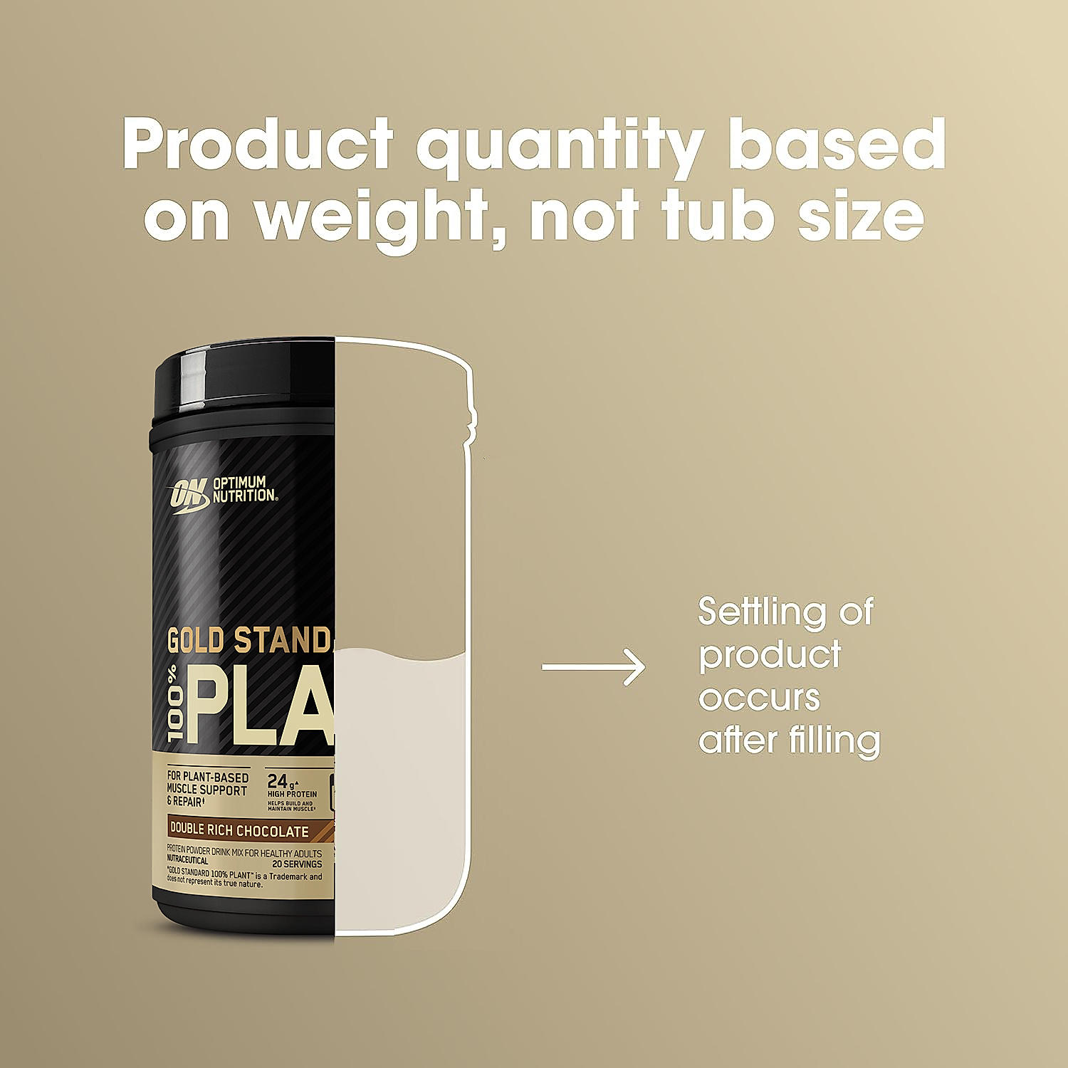 Optimum Nutrition (ON) Gold Standard 100% Plant Protein - 20 Serve, 684 g (Double Rich Chocolate), Vegan, Complete Amino Acid Profile,  Zero Added Sugars, Gluten-Free.