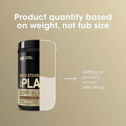 Optimum Nutrition (ON) Gold Standard 100% Plant Protein - 20 Serve, 684 g (Double Rich Chocolate), Vegan, Complete Amino Acid Profile,  Zero Added Sugars, Gluten-Free.