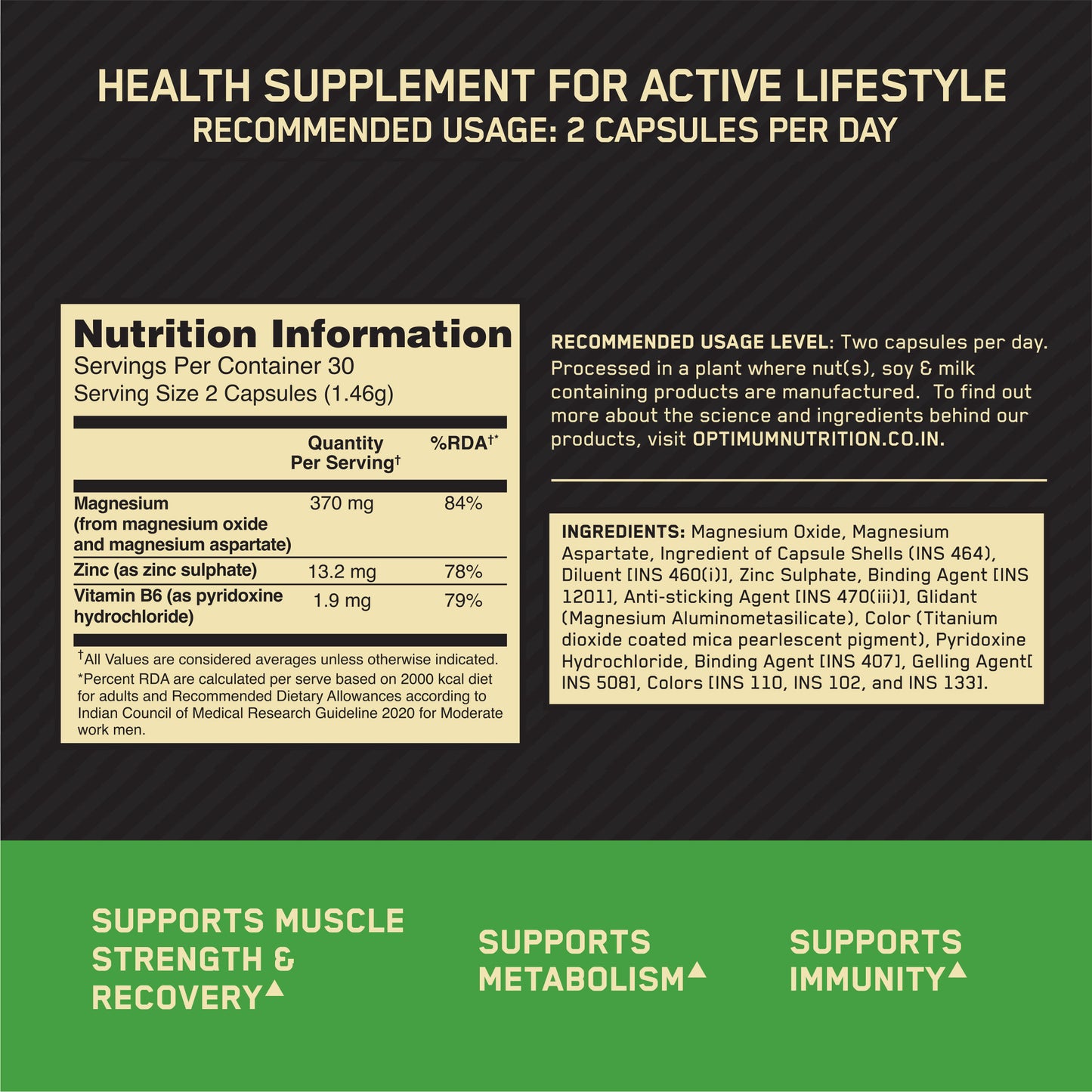 Zinc Magnesium Aspartate (ZMA) - 60 Capsules