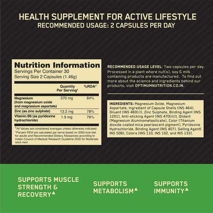 Gold Standard 100% Whey Protein Powder | Double Rich Chocolate | 2 lbs + Zinc Magnesium Aspartate (ZMA) - 60 Capsules