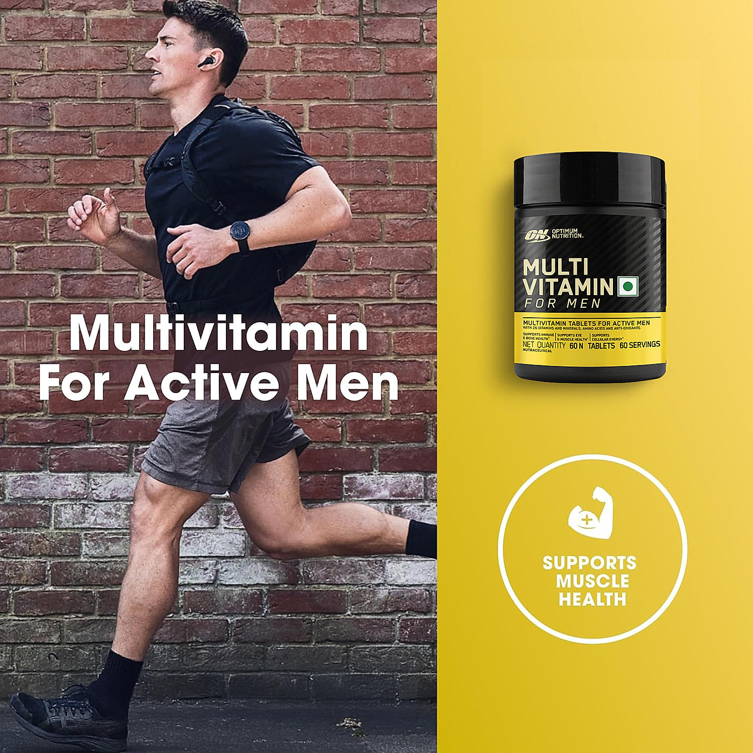 Micronized Creatine Powder | Unflavoured | 100 g + Multivitamin for MEN- 60 Tablets