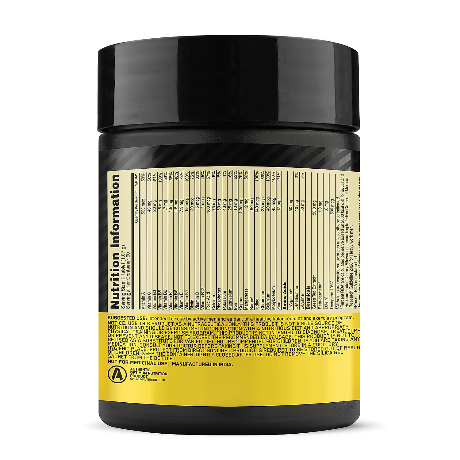 Micronized Creatine Powder | Unflavoured | 100 g + Multivitamin for MEN- 60 Tablets