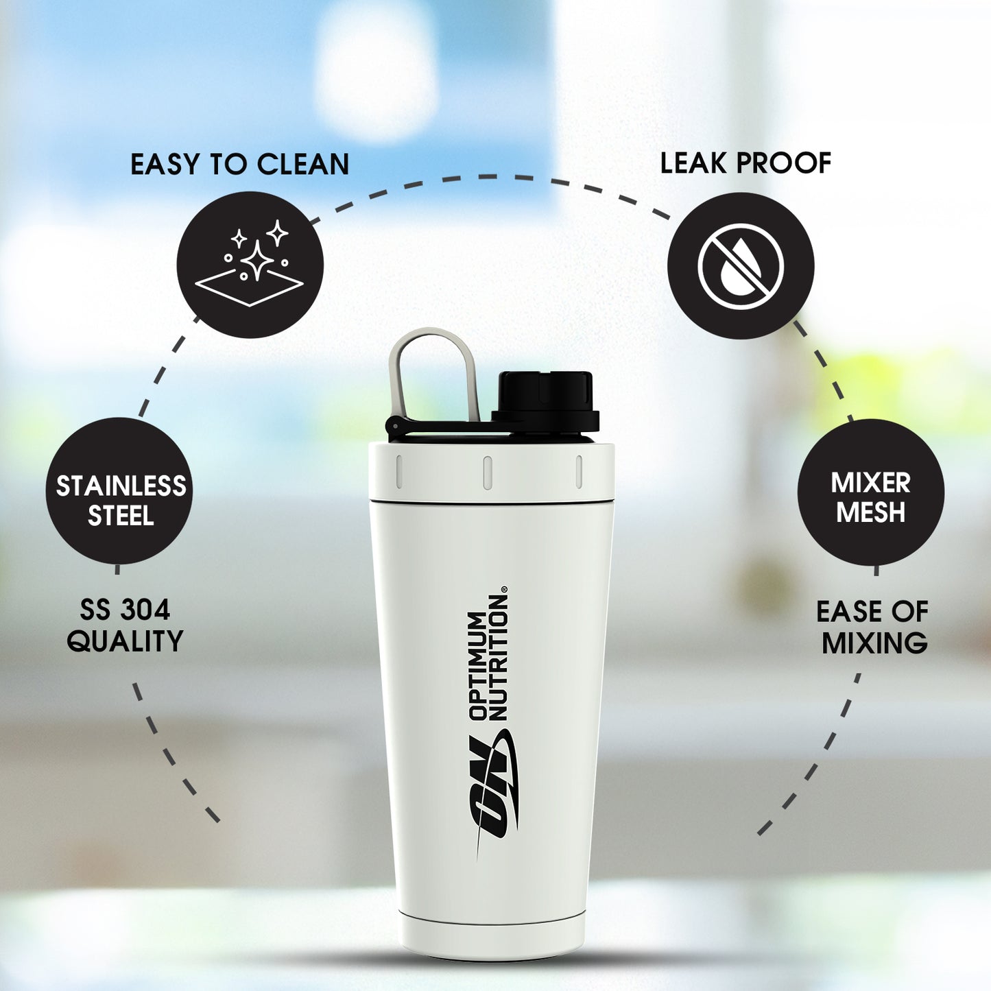 Optimum Nutrition Pro Grade Steel Shaker, 750ml