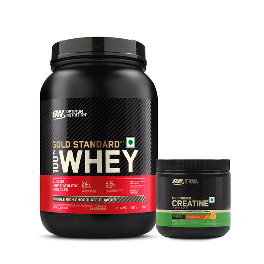 Gold Standard 100% Whey Protein | 907 g (2 lbs) | Double Rich Chocolate + Micronized Creatine Powder - 250g, Citrus Orange