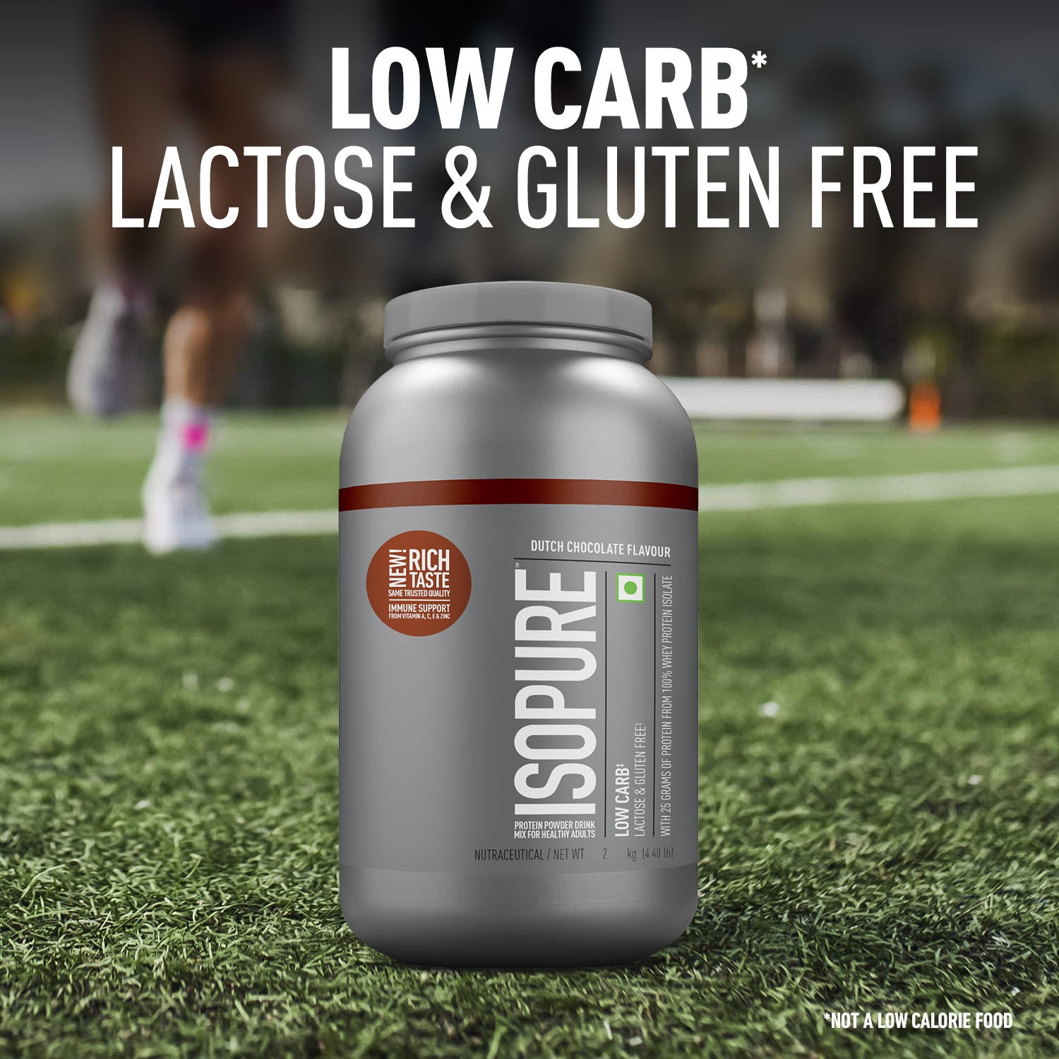 Isopure Whey Protein Isolate Powder with Vitamins for Immune Support - 2kg (Dutch Chocolate)