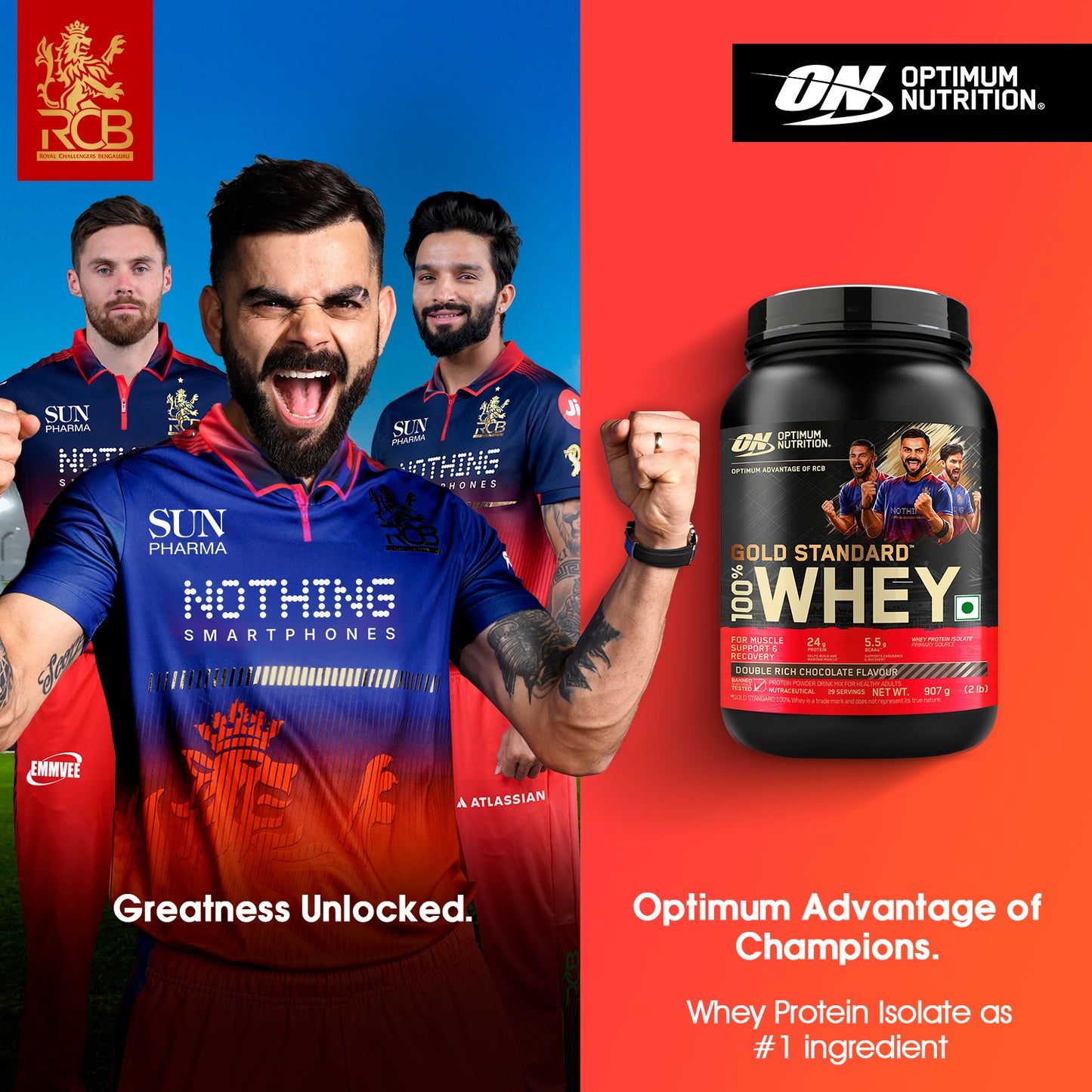 Gold Standard 100% Whey Protein | 907 g (2 lbs) | Double Rich Chocolate + Creatine 250g + Opti-Lock Shaker 600 mL