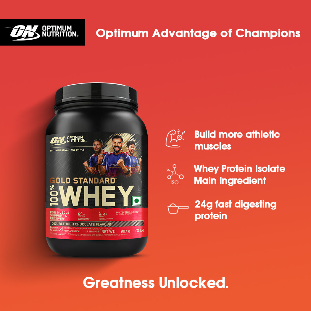 Gold Standard 100% Whey Protein | 907 g (2 lbs) | Double Rich Chocolate + Creatine 250g + Opti-Lock Shaker 600 mL