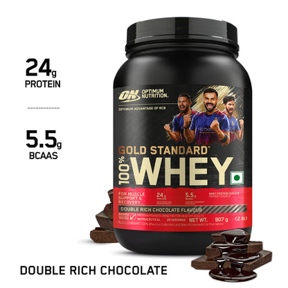 Gold Standard 100% Whey Protein | 907 g (2 lbs) | Double Rich Chocolate + Creatine 250g + Opti-Lock Shaker 600 mL