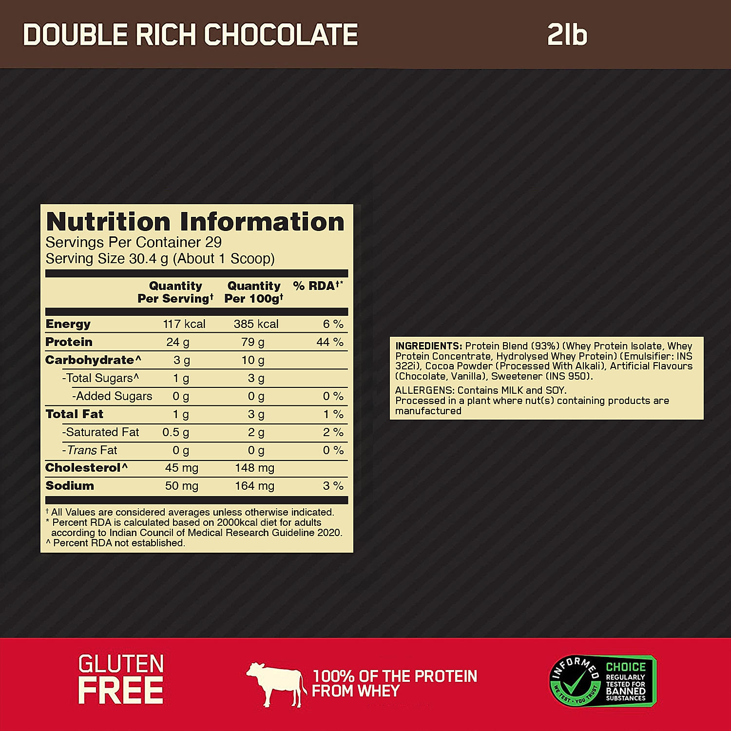 Gold Standard 100% Whey Protein Powder | Double Rich Chocolate | 2 lbs + Zinc Magnesium Aspartate (ZMA) - 60 Capsules