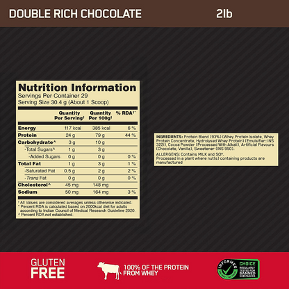 Gold Standard 100% Whey Protein Powder | Double Rich Chocolate | 2 lbs + Zinc Magnesium Aspartate (ZMA) - 60 Capsules