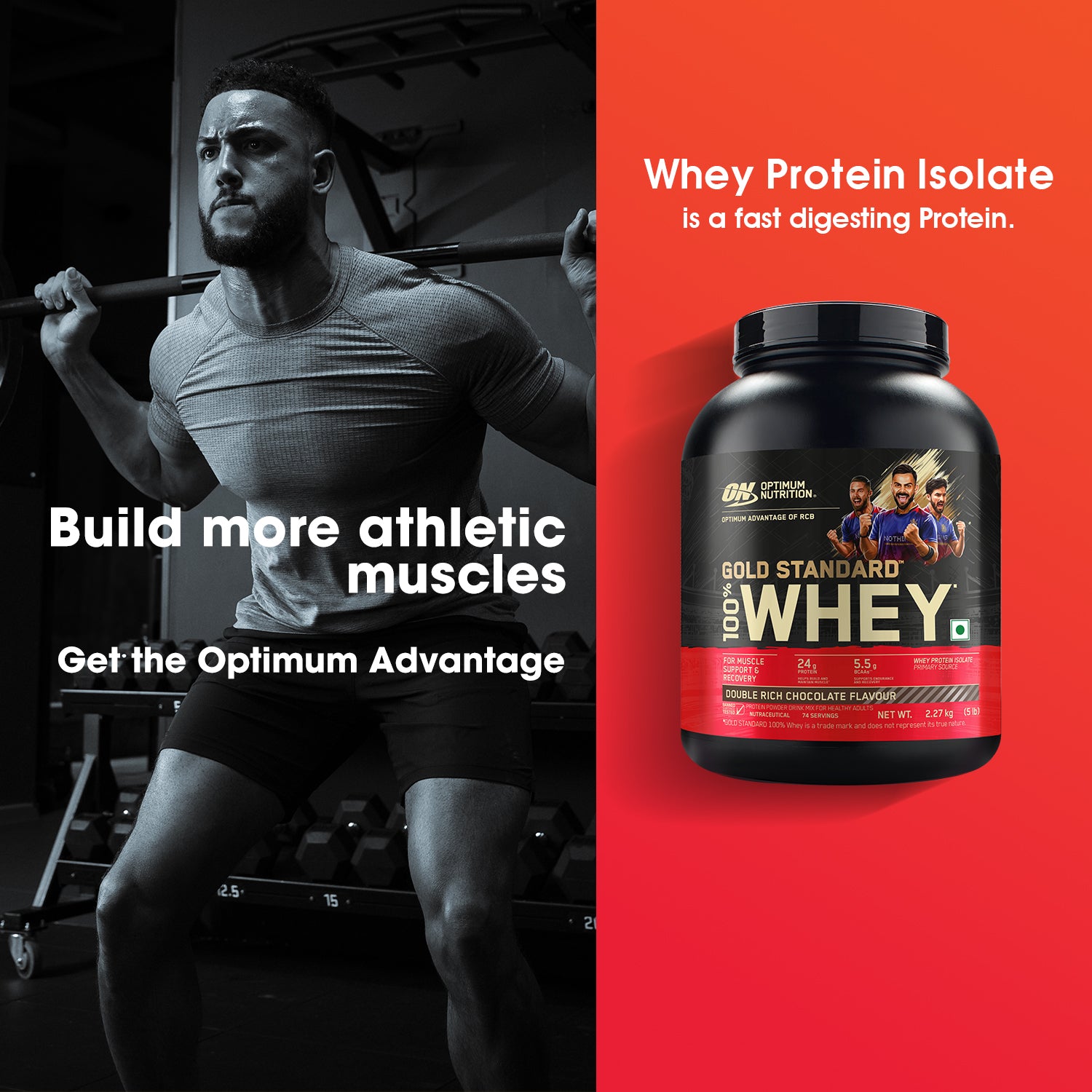 Gold Standard 100% Whey Protein Powder | Double Rich Chocolate | 5 lbs