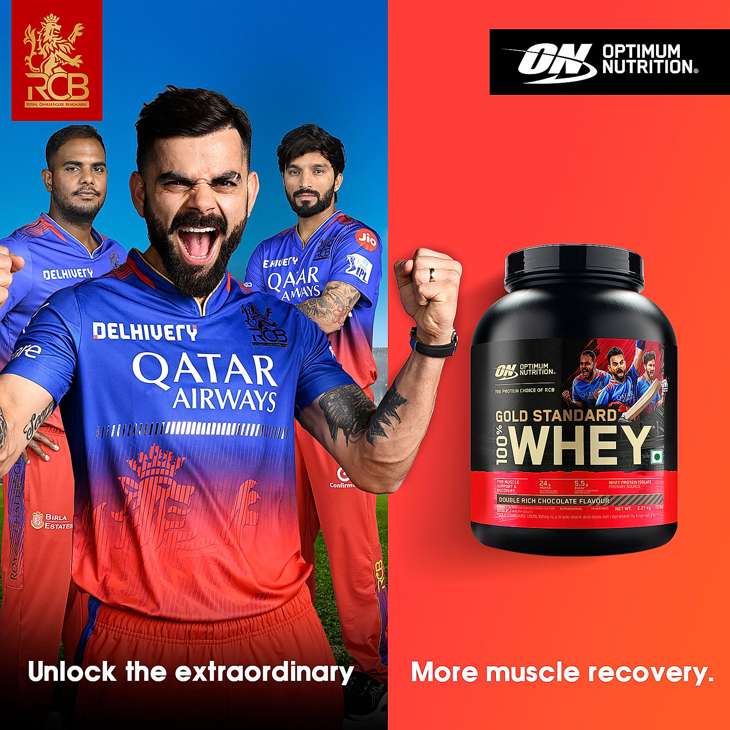 Gold Standard 100% Whey Protein Powder | Double Rich Chocolate | 5 lbs and Micronised Creatine Powder | Unflavoured | 250 g