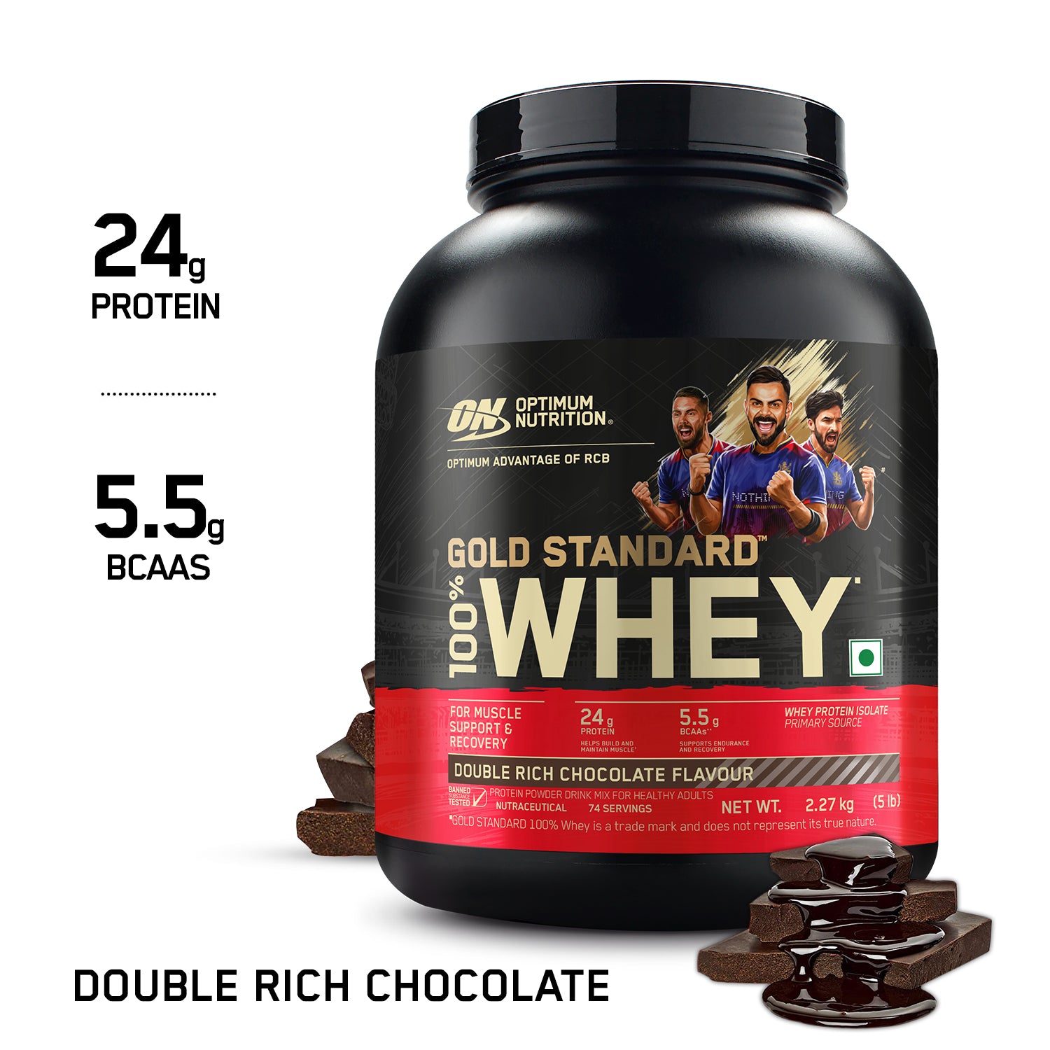 Gold Standard 100% Whey 5 Lbs Double Rich Chocolate + Pre Workout Green Apple