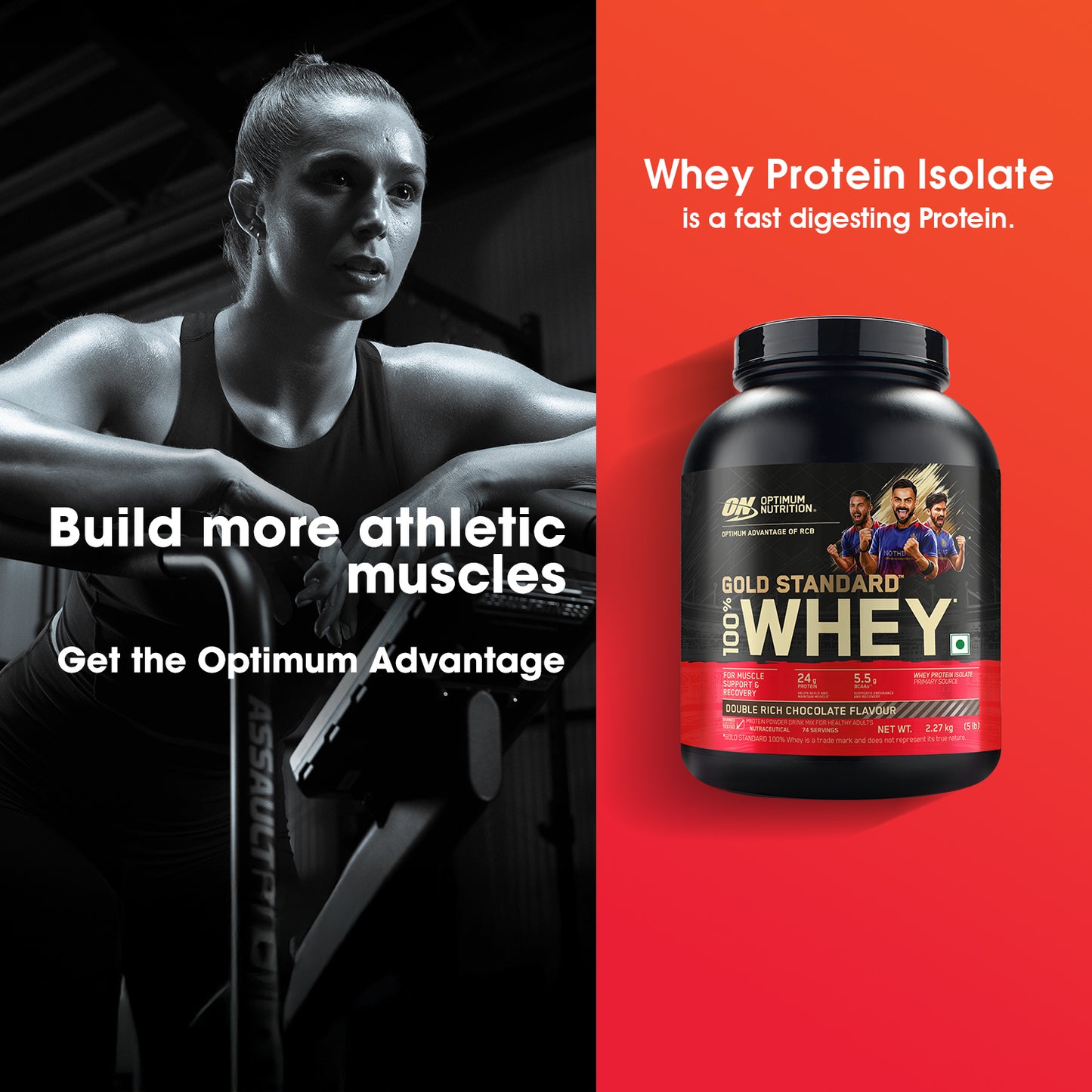 Gold Standard 100% Whey Protein Powder | Double Rich Chocolate | 5 lbs