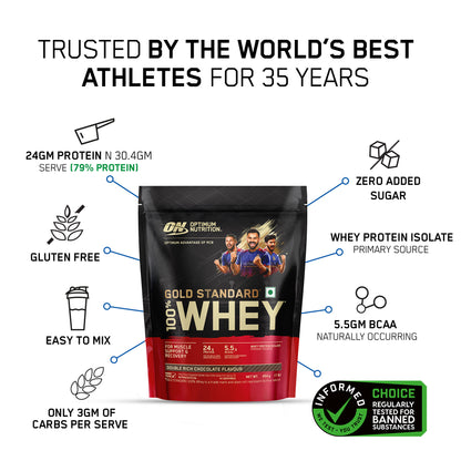 Gold Standard 100% Whey Protein Powder | Double Rich Chocolate | 1 lbs