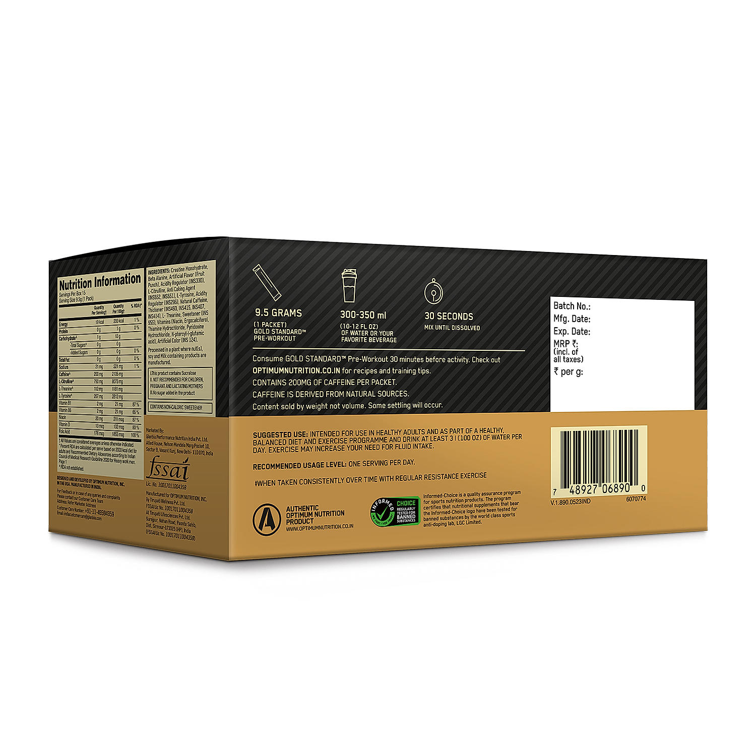 Gold Standard 100% Whey Protein Powder | Double Rich Chocolate | 5 lbs and Optimum Nutrition (ON) Gold Standard Pre-Workout- 142.5g/15 single serve packs (Green Apple Flavor), For Energy, Focus, Power, Endurance & Performance