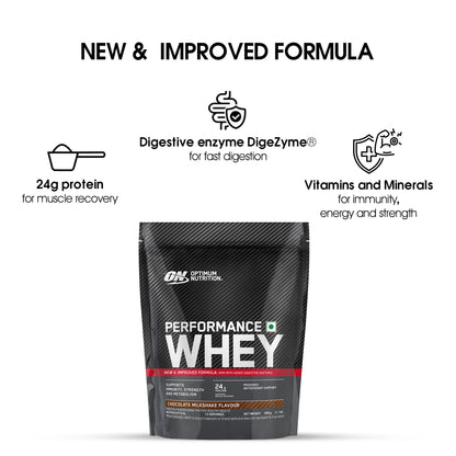 Optimum Nutrition (ON) Performance Whey Protein Powder– 0.5Kg (Chocolate Milkshake)