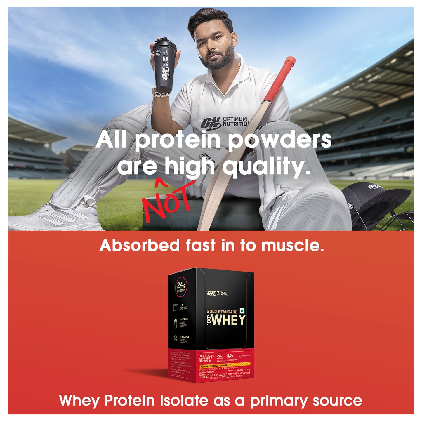 Optimum Nutrition Gold Standard 100% Whey - Alphonso Mango - Pack of 5 single serve sachets