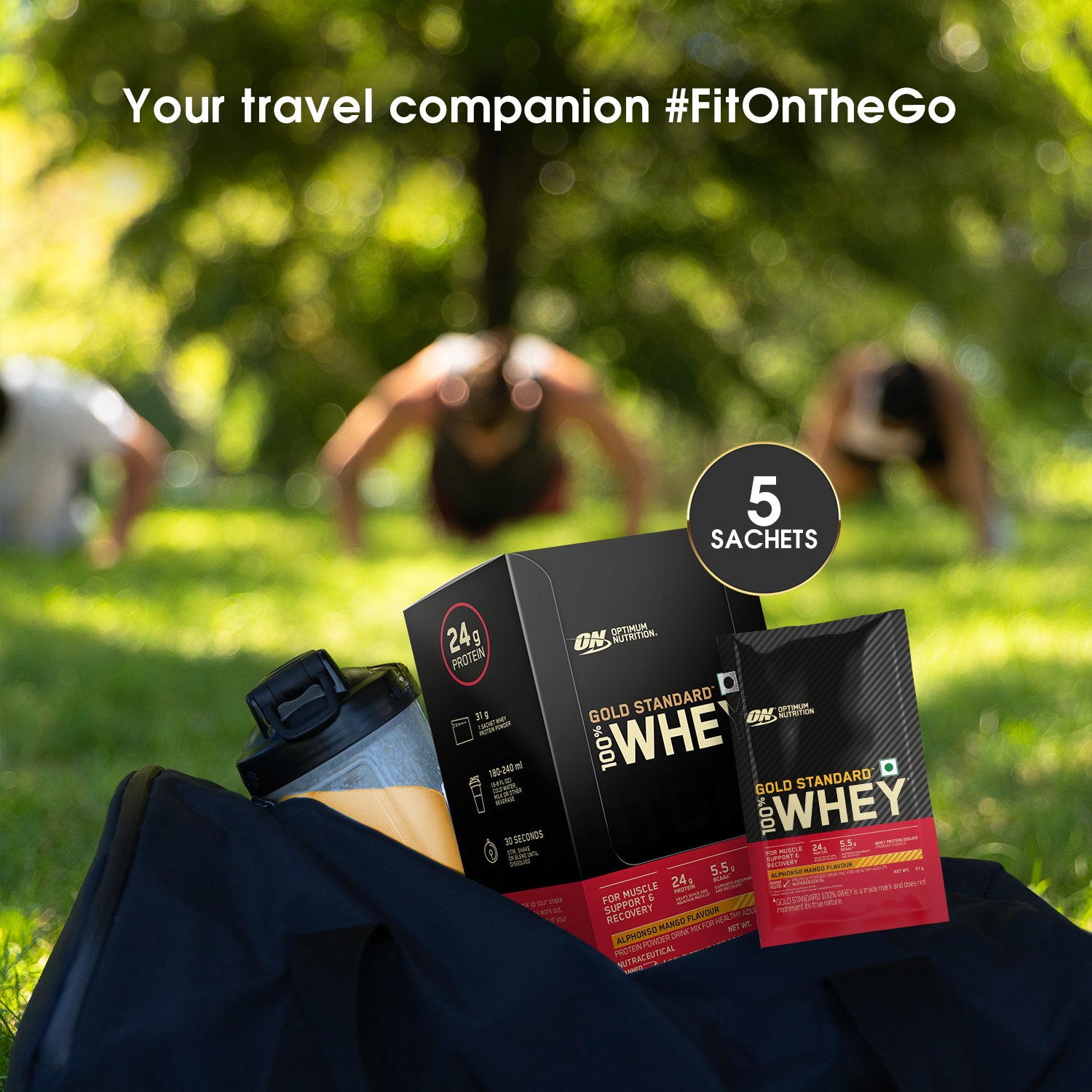 Optimum Nutrition Gold Standard 100% Whey - Alphonso Mango - Pack of 5 single serve sachets