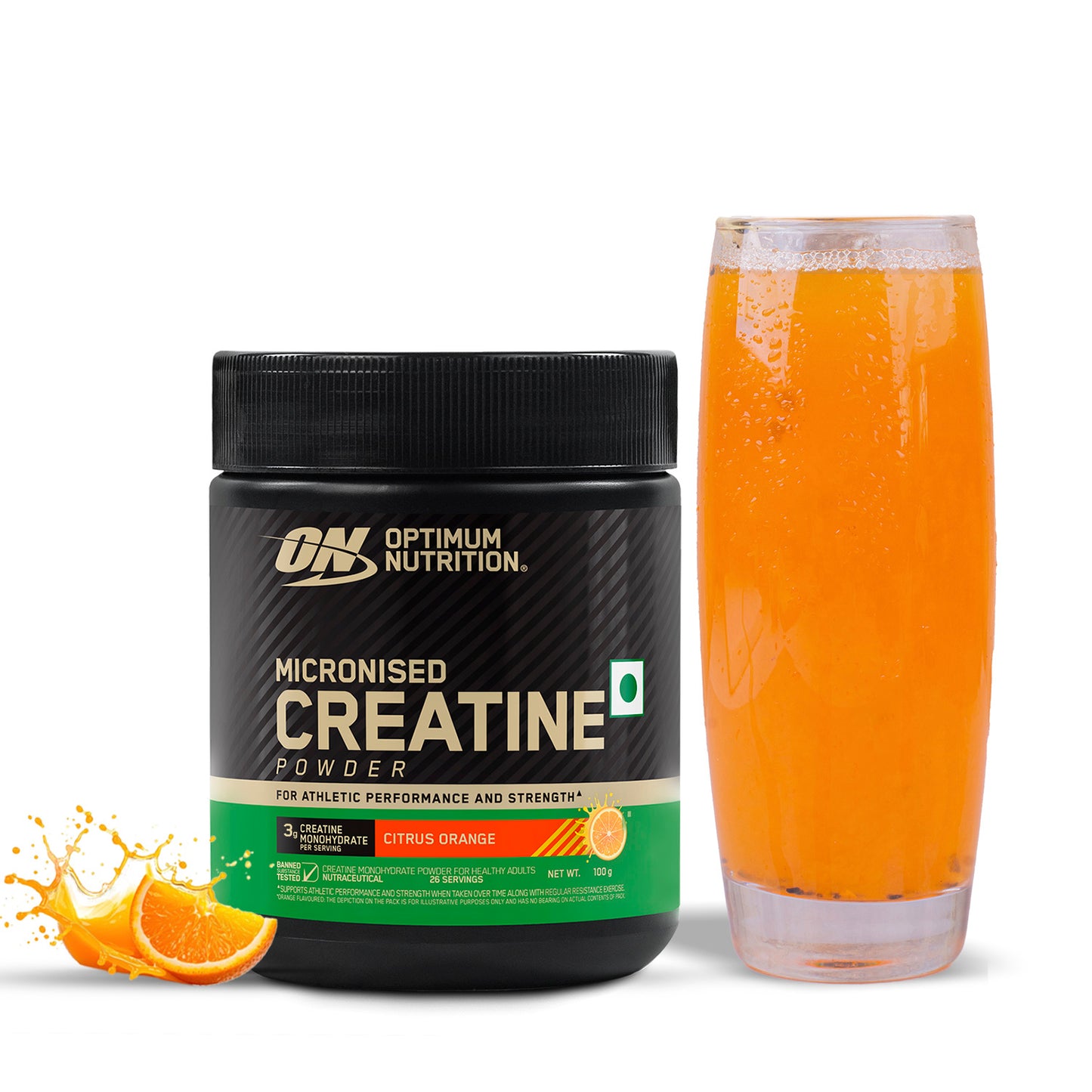 Creatine Orange 100g and Optimum Nutrition (ON) Fish Oil - 60 Capsules