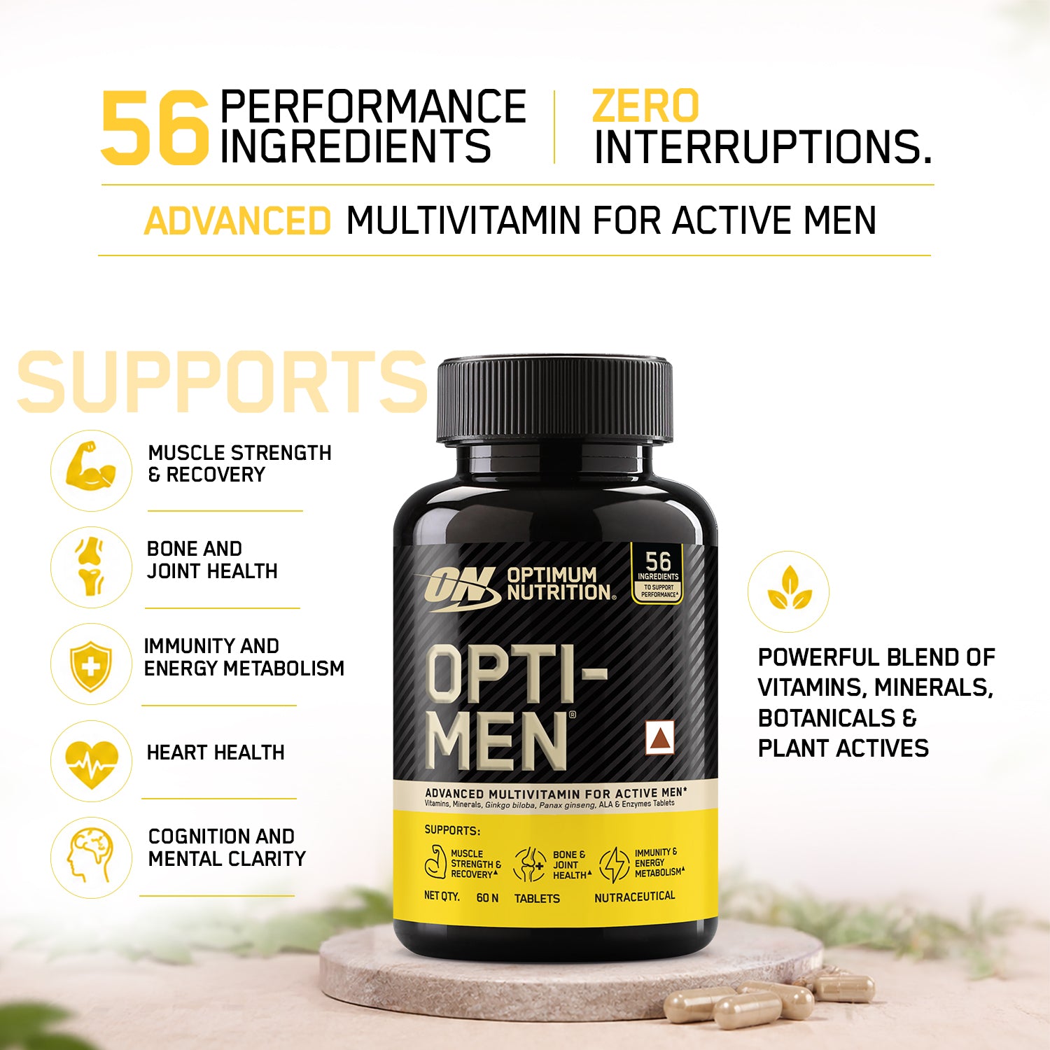 Optimum Nutrition (ON) Opti-Men - Advanced Multivitamins For Men , 60 tablets