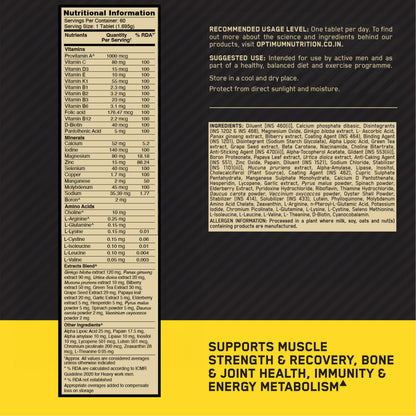 Optimum Nutrition (ON) Opti-Men - Advanced Multivitamins For Men , 60 tablets