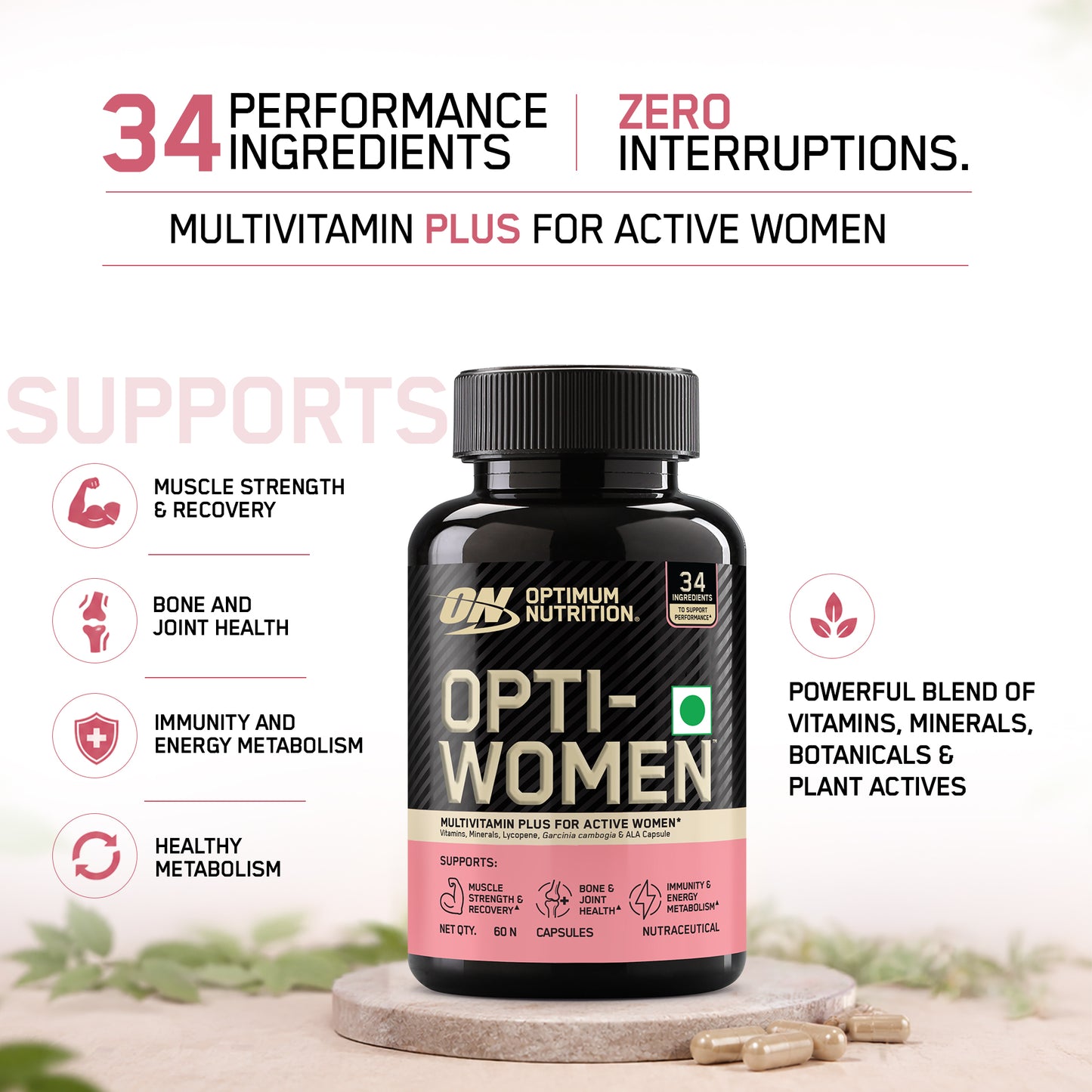 Optimum Nutrition (ON) Opti-Women - Multivitamin Plus For Women , 60 capsules