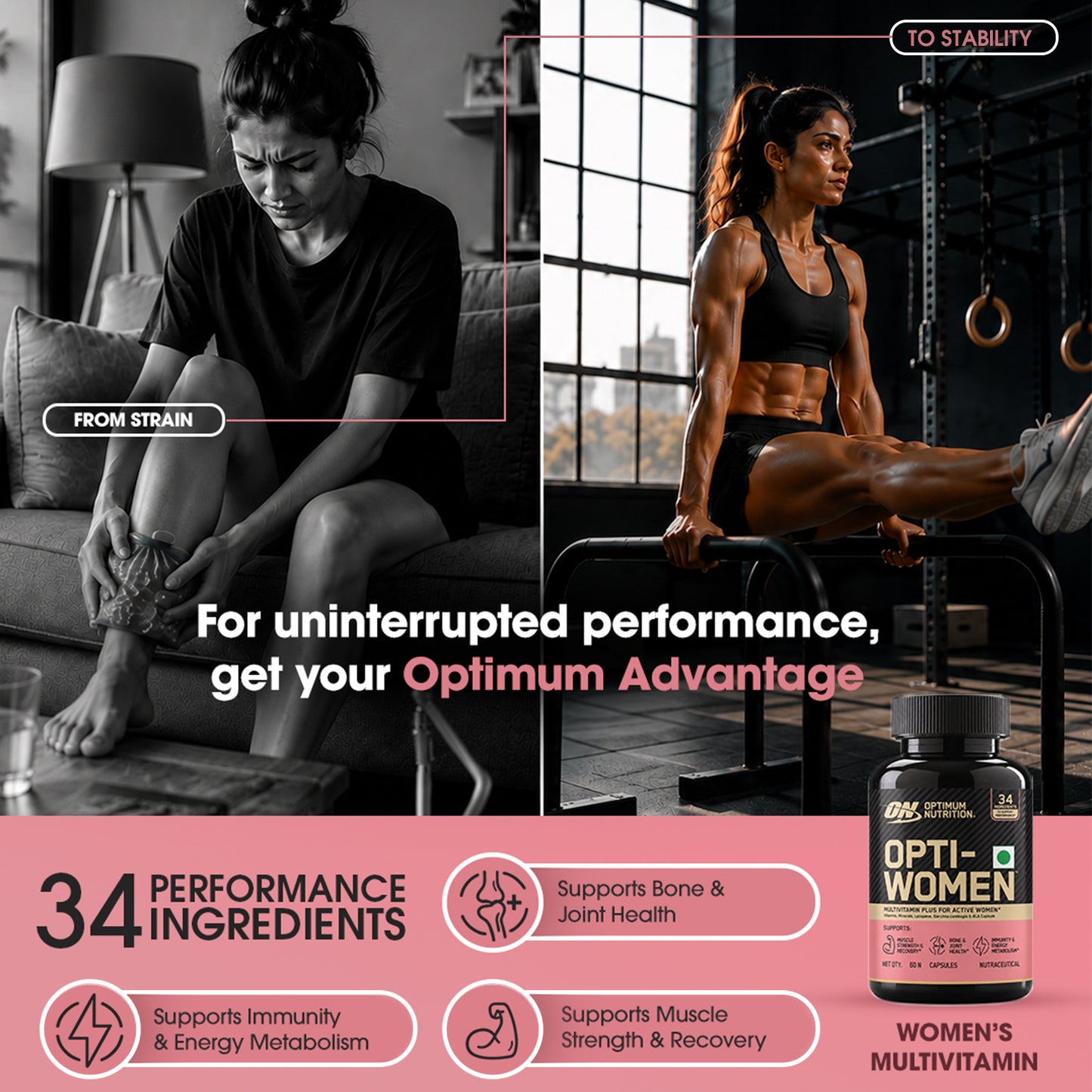 Optimum Nutrition (ON) Opti-Women - Multivitamin Plus For Women , 60 capsules