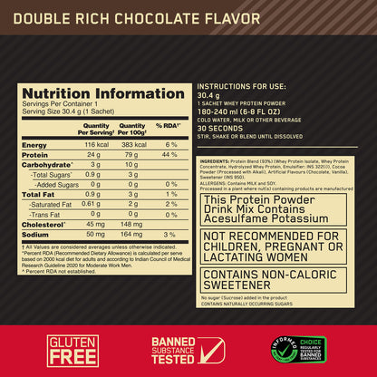Gold Standard 100% Whey Protein Powder | Double Rich Chocolate | 152 g