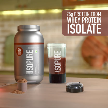 Isopure Whey Protein Isolate Powder with Vitamins for Immune Support - 2kg (Dutch Chocolate)