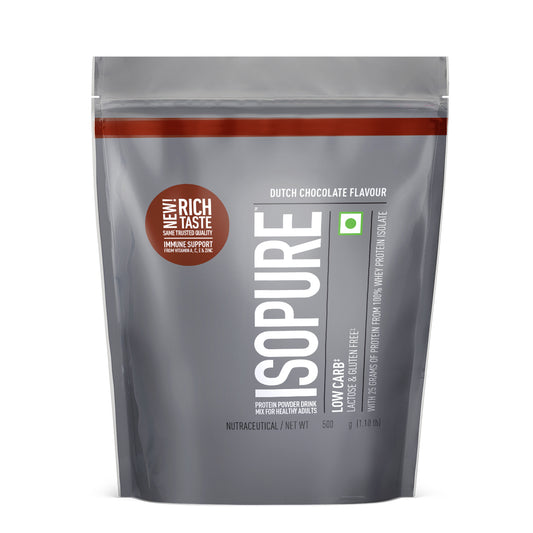 Isopure Dutch Chocolate - 500g / 1.1lb (Low Carb, Lactose-Free, Zero Added Sugar)