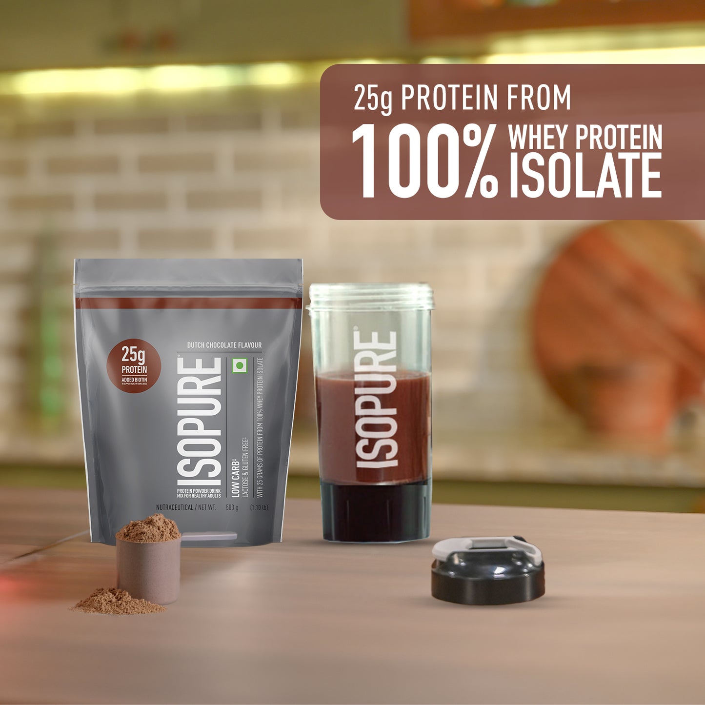 Isopure Dutch Chocolate - 500g / 1.1lb (Low Carb, Lactose-Free, Zero Added Sugar)
