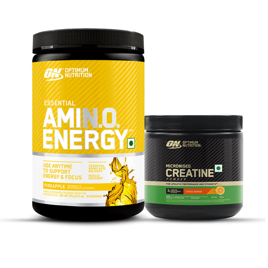Essential Amin.O. Energy | Pineapple | 270 g + Micronized Creatine Powder - 250g,  Citrus Orange
