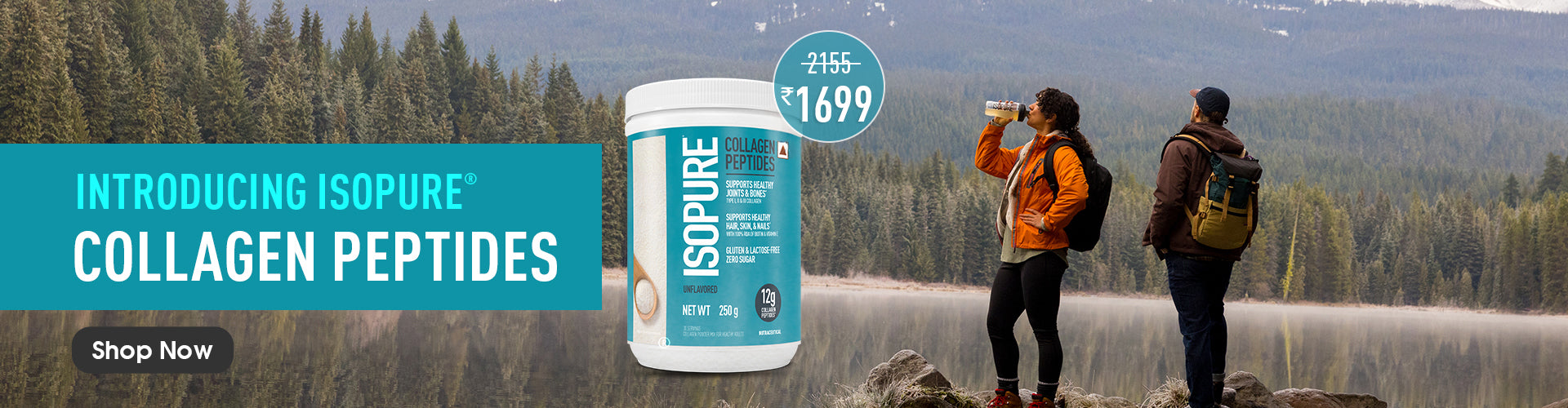 Isopure Collagen Peptides (12g/serve) with Type I,II & III Collagen (Unflavoured)- 250g