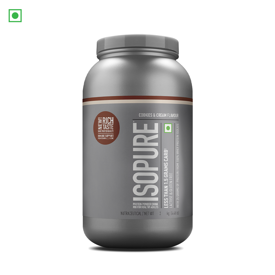 Isopure Whey Protein Isolate Powder with Vitamins for Immune Support - 2 kg (Cookies & Cream)