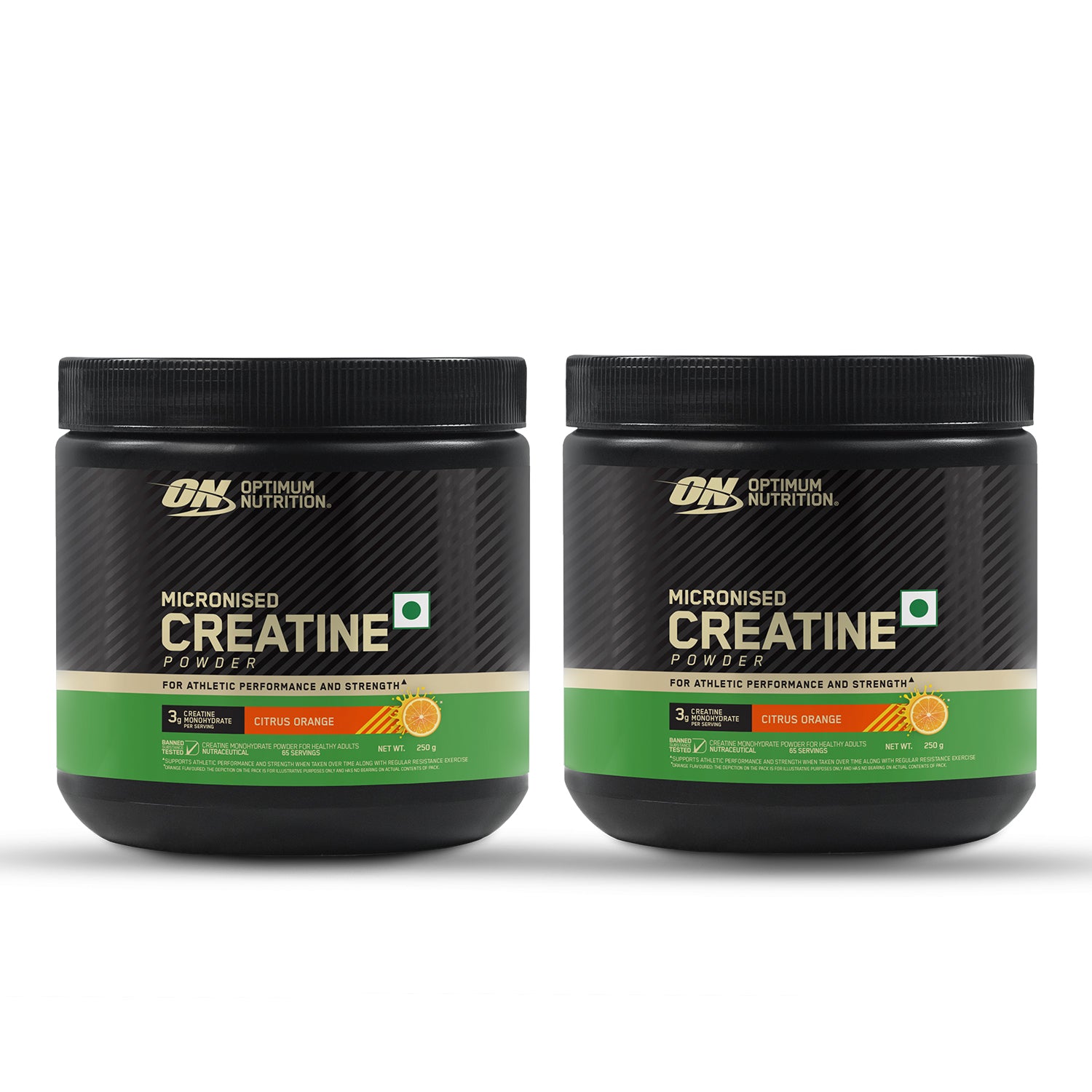 Micronised Creatine Powder | Citrus Orange | 250 g - Pack of 2
