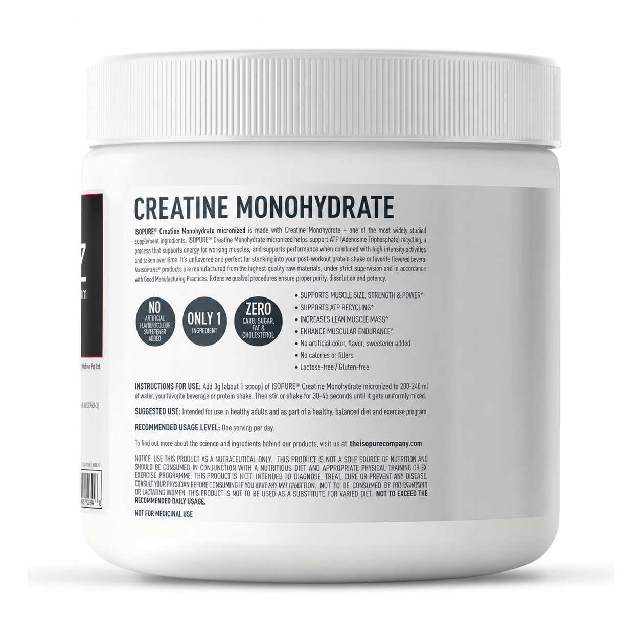 Isopure Unflavored 1 kg + Isopure Creatine Monohydrate Micronized, 250g- 83 servings