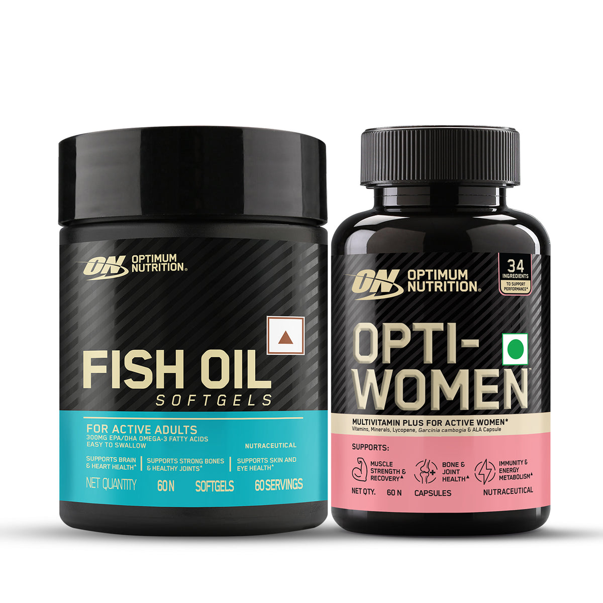 Opti-Women - Multivitamin Plus For Women , 60 capsules + Fish Oil - 60 Capsules, 1000 mg Fish Oil, 180 mg EPA, 120mg DHA