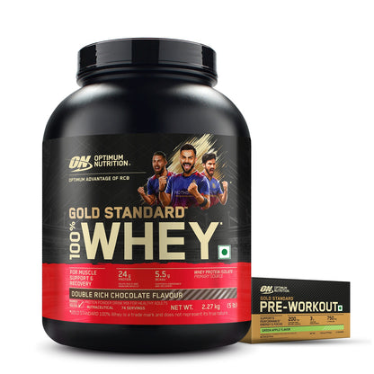 Gold Standard 100% Whey 5 Lbs Double Rich Chocolate + Pre Workout Green Apple