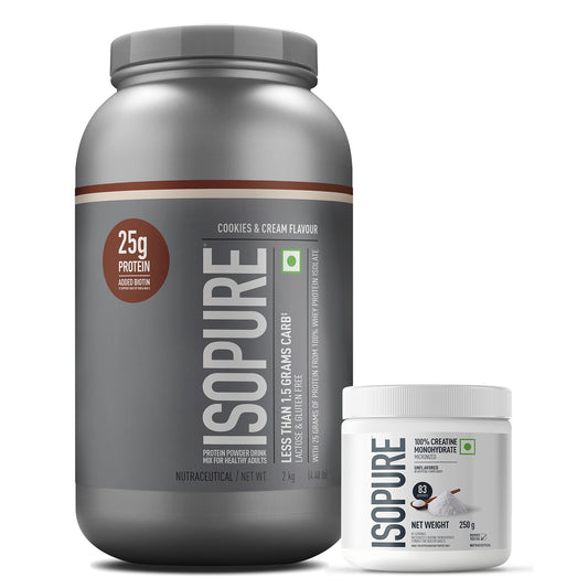 Isopure 2 kg Cookies & Cream + Isopure 100% Creatine Monohydrate Micronized, 250g