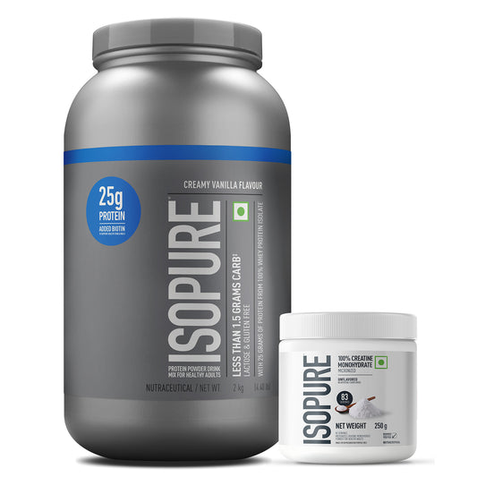 Isopure 2 kg Creamy Vanilla + Isopure 100% Creatine Monohydrate Micronized, 250g