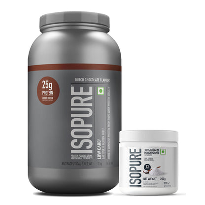 Isopure 2 kg Chocolate + Isopure 100% Creatine Monohydrate Micronized, 250g