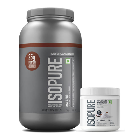 Isopure 2 kg Chocolate + Isopure 100% Creatine Monohydrate Micronized, 250g